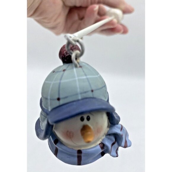 Snowman Head Candle Snuffer Snow Balls Holiday Christmas Decor 9 Inches Winter - Picture 1 of 15